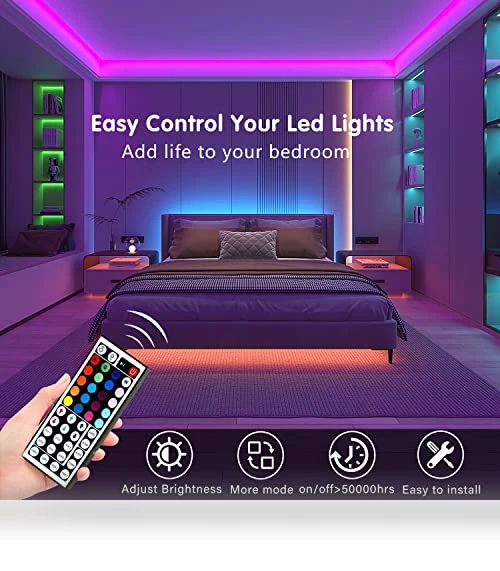 Bluetooth Smart App Control Music Sync Color Changing RGB Led Light Strip — LED, Keepsmile