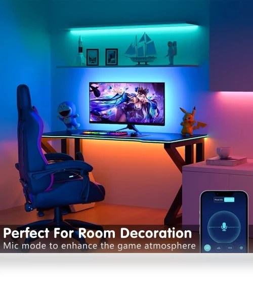 Bluetooth Smart App Control Music Sync Color Changing RGB Led Light Strip — LED, Keepsmile