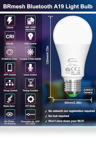Color Changing Smart Light Bulbs — LED, HYDONG