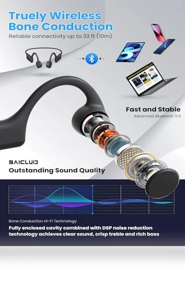 Open-Ear Wireless Bluetooth Workout Headphones — In-Ear Headphones, SHENZHEN LIANGTOU TECHNOLOGY COPORATION LIMITED