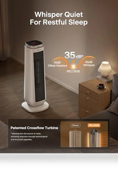 Oscillating Ceramic Tower Space Heater — Portable Heating Solutions, PELONIS
