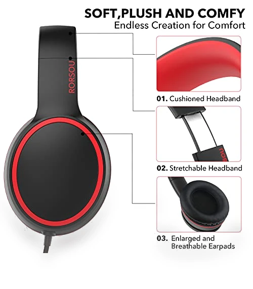 Over-Ear Headphones with Microphone — In-Ear Headphones, RORSOU