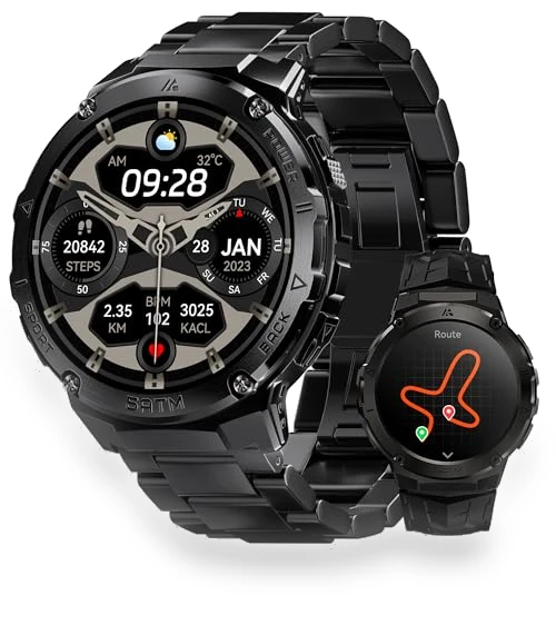 Rugged Smartwatch with GPS and AMOLED Display — Smartwatches, HIDAMEL