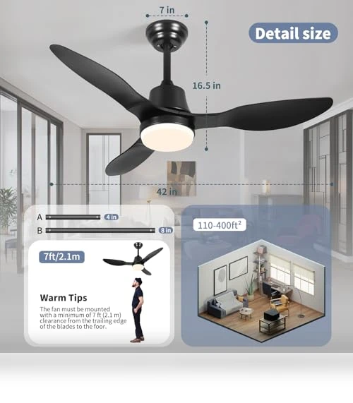 Smart Ceiling Fan with Light — Ceiling Fan Wall Controls, LINJO