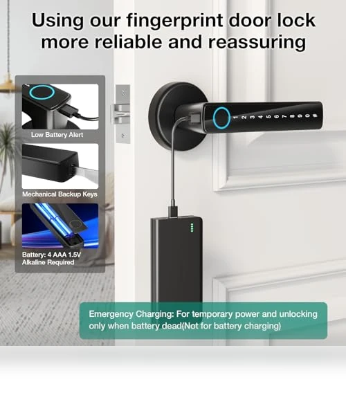 Smart Fingerprint Door Lock — Smart Home Security, Omlepai