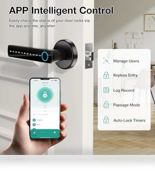 Smart Fingerprint Door Lock — Smart Home Security, Omlepai