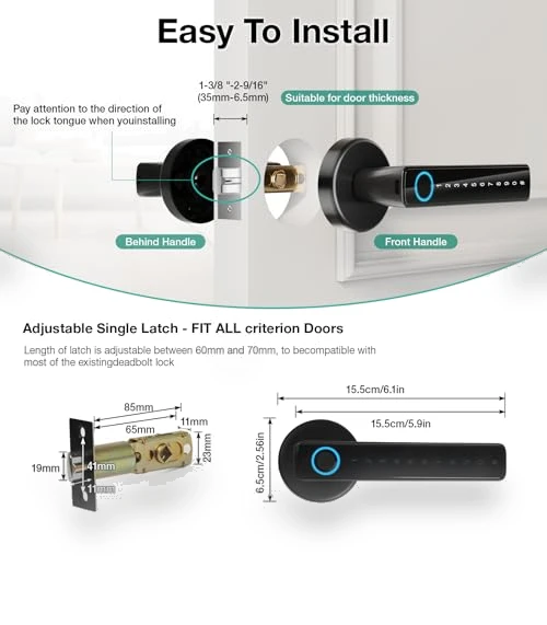 Smart Fingerprint Door Lock — Smart Home Security, Omlepai