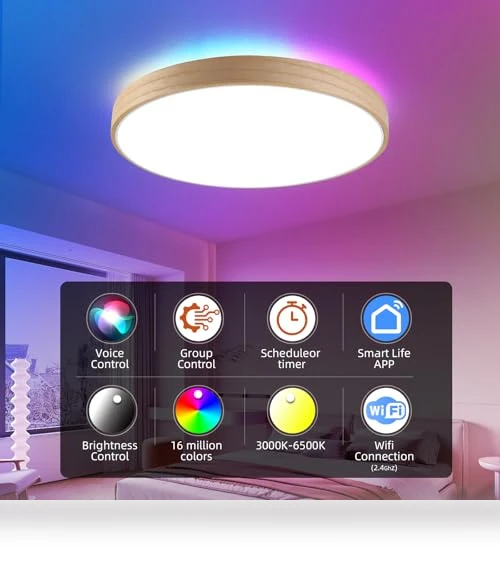 Smart LED Ceiling Light — Close To Ceiling, HOREVO