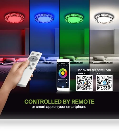 Smart RGBW Flush Mount Ceiling Light — LED, ASD
