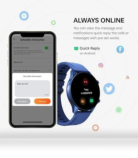 Smart Watch with Quick Text Reply and Health Monitoring — Smartwatches, Deeprio