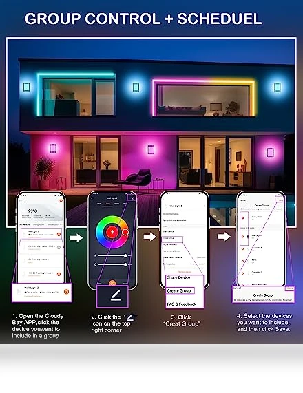 Smart WiFi LED Wall Sconce — Wall Lighting, CLOUDY BAY