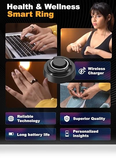 Titanium Unisex Smart Ring with Sleep, Heart Rate, Activity & Fitness Tracking — Smartwatches, aabo