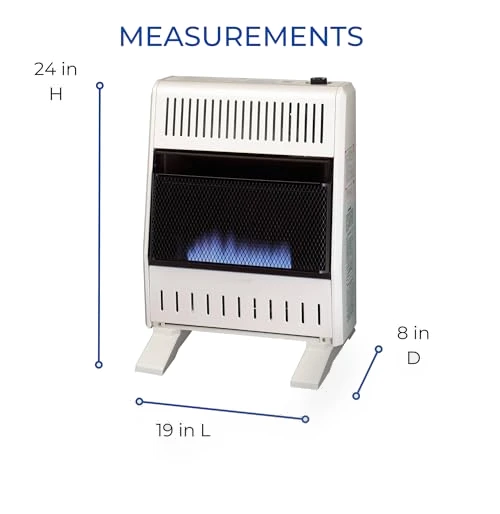 Ventless Natural Gas Blue Flame Space Heater with Thermostat Control — Portable Heating Solutions, ProCom