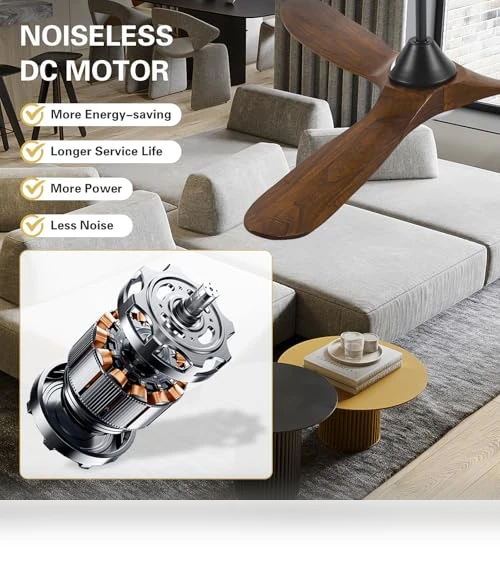 Wood Ceiling Fan with Light — Ceiling Fan Wall Controls, WANGOFUN