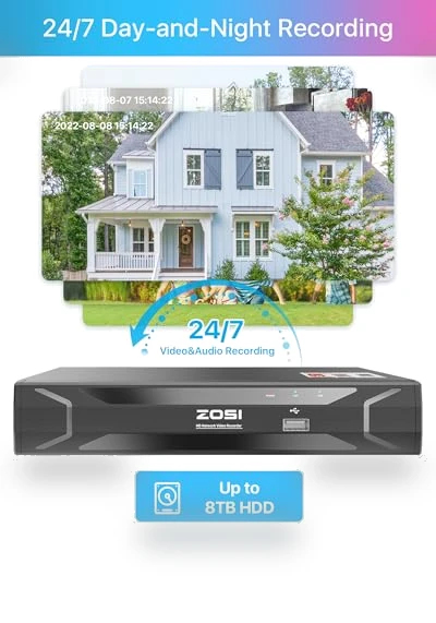 5MP 8CH PoE Security Camera System with Audio — Security Cameras, ZOSI