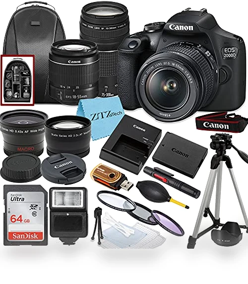 DSLR Camera with Dual Lens and Accessory Bundle — Camera & Photo, Canon