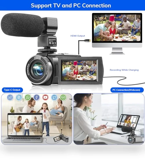 FHD 1080P Video Camera for YouTube — Camcorder, kimonie