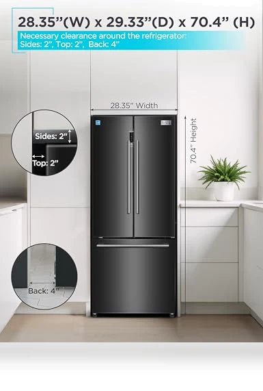 French Door Refrigerator with Built-in Ice Maker — Cooling Solutions, BLACK+DECKER