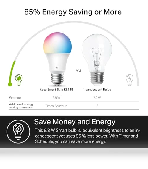 Full Color Changing Dimmable Smart WiFi Light Bulb — Lighting Solutions, Kasa Smart