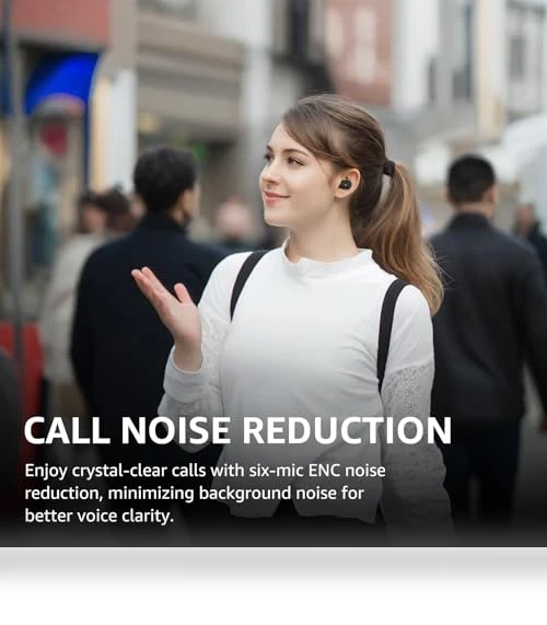 Hybrid Active Noise Cancelling Wireless Earbuds — In-Ear Headphones, TOZO