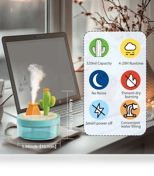 Night Light Humidifier with 2 Mist Modes — Air Moisturizers, ShunChengFa
