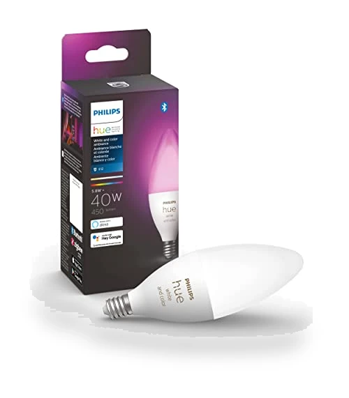 Smart 40W Candle-Shaped LED Bulb - White and Color Ambiance — LED, Philips Hue
