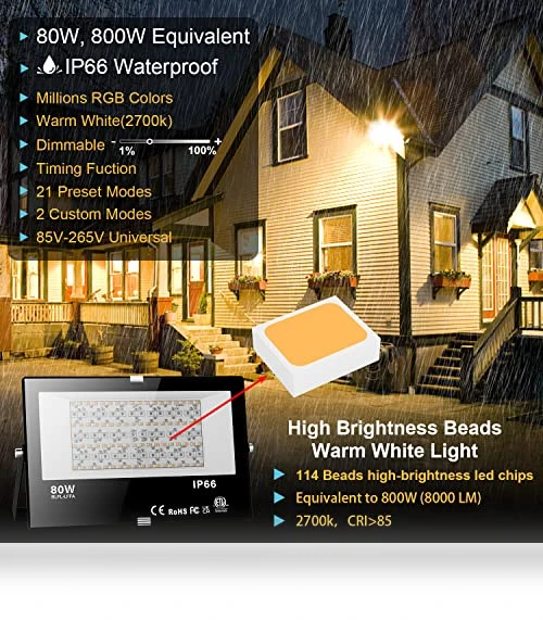 Smart Color Changing RGB LED Flood Light — LED, Neliwo