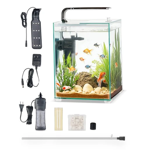 Smart Square Clear Glass Aquarium — Gravel Cleaners, VEVOR