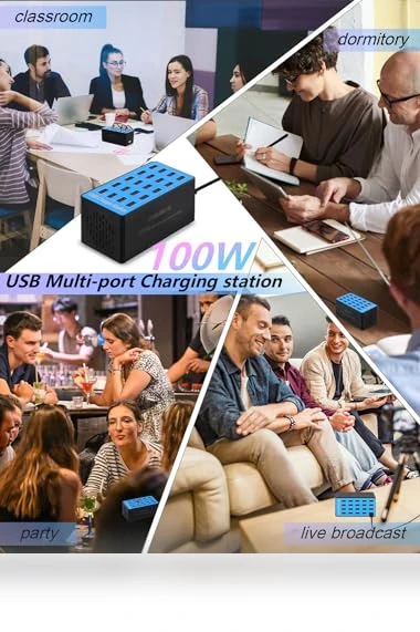 100W 20-Port USB Charging Station — Power Hubs, Shenzhen Wanlongxin Electronic Technology Co., Ltd.