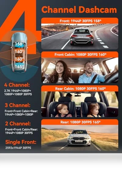 4 Channel WiFi 360° All Sides Dash Cam — Car Accessories & Gadgets, VANTRUE