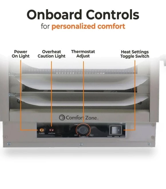 Ceiling Mounted Electric Garage Heater — Heater Covers, Comfort Zone