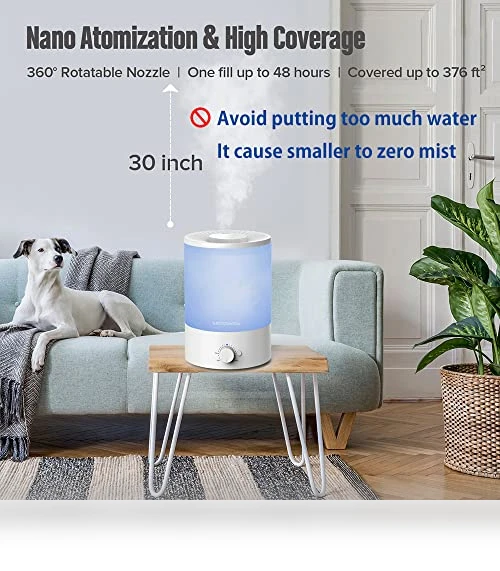 Healthy Top-Refill Cool Mist Humidifier — Air Moisturizers, MEGAWISE