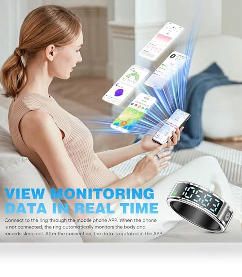 Smart Ring Health with LED Display Screen — Smart Rings, SSPATIOS
