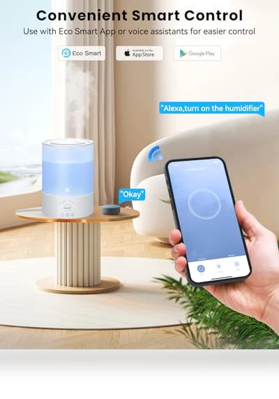 Smart WiFi Air Humidifier with Diffuser and Nightlight — Air Moisturizers, Esemoil