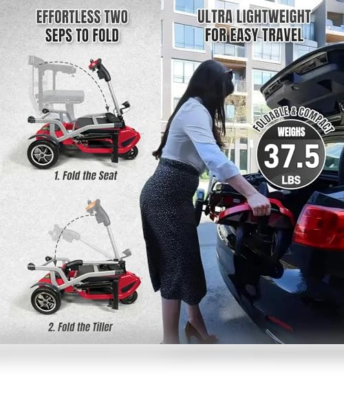 Ultra Lightweight Electric Powered Folding 4 Wheel Mobility Scooter — Mobility Scooters, ZiiROBOT