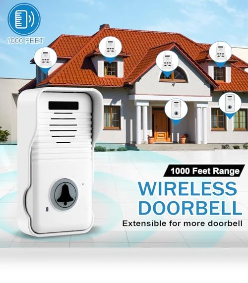 Wireless Doorbell System & Full Duplex Intercom — Chimes, UHAXZ