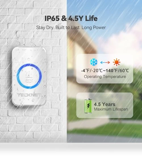 Wireless Doorbell — Chimes, TECKNET