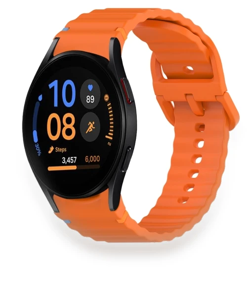 Wavy Grain Stitched Quick Release Silicone Watch Band — Bands, Samsung