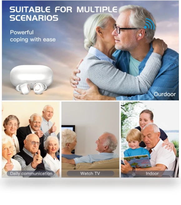 Binaural Magnetic Charging Hearing Aid — Batteries & Chargers