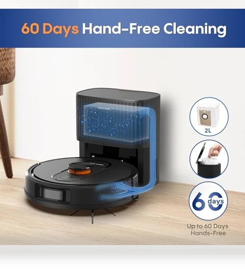 Robot Vacuum and Mop with Self-Emptying — Smart Cleaning Robots, eitton