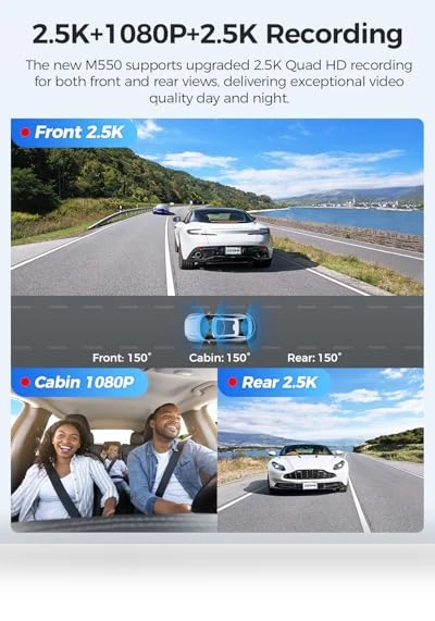 3 Channel Dash Cam — Dashboard Cameras, AZDOME