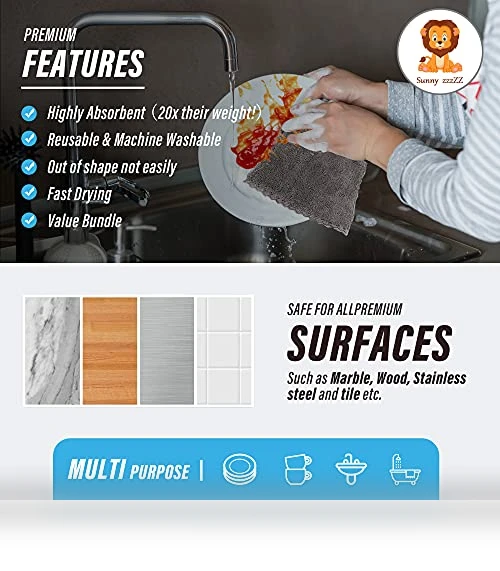 Microfiber Cleaning Cloth — Cloths & Towels, Sunny zzzZZ