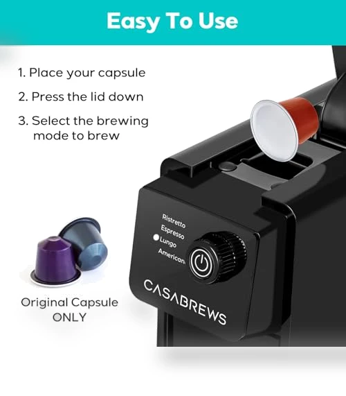 Single Serve Espresso Machine for Nespresso Original Pods — Coffee & Espresso Combos, CASABREWS