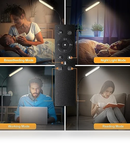 Super Bright LED Floor Lamp with Remote & Smart Plug Compatibility — Lighting, marctronic