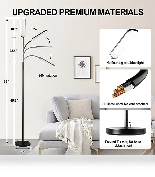 Super Bright LED Floor Lamp with Remote & Smart Plug Compatibility — Lighting, marctronic
