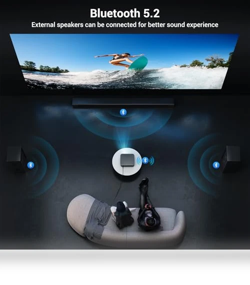 4K Home Theater Projector with WiFi 6 and Bluetooth 5.2 — Home Theater Projectors, HAPPRUN