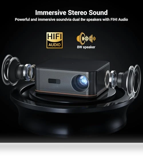 4K Home Theater Projector with WiFi 6 and Bluetooth 5.2 — Home Theater Projectors, HAPPRUN