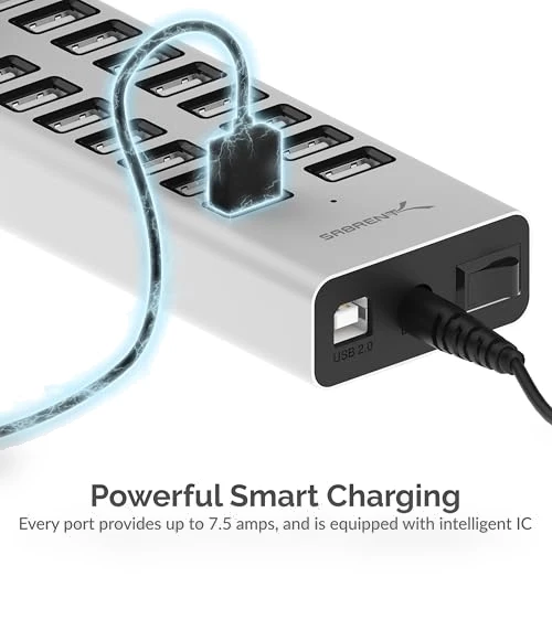 90W 20 Port USB 2.0 Fast Charger — Chargers, SABRENT