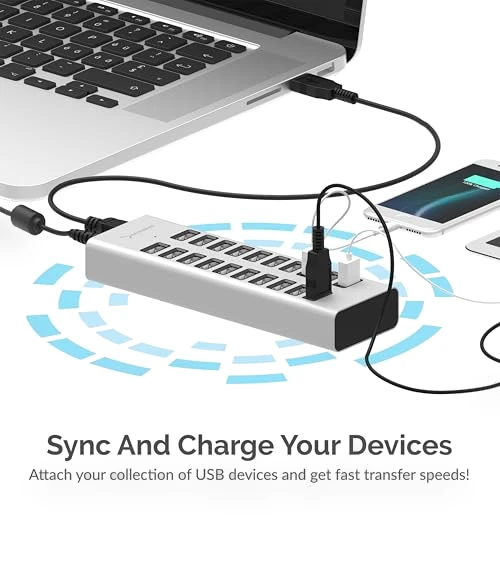 90W 20 Port USB 2.0 Fast Charger — Chargers, SABRENT