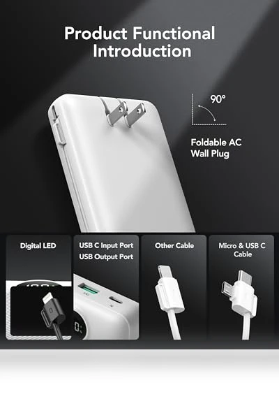 Fast Charging Portable Charger with LED Display — Chargers, VRURC